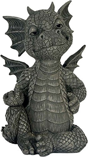 Gartendrache zeigt den Mittelinger Drache Figur Garten Gartenfigur TOP