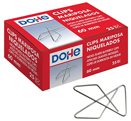 MTL 79199 Lot de 25 trombones papillon, numéro 20, 60 mm