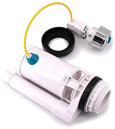 SUNDELY® Toilet Push Button Adjustable Dual Action Flush Overflow Cistern Tank Syphon Siphon Drop Valve Unit Kit Flushing Mechanism Cable Operated (2 inch Outlet Valve)