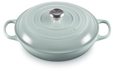Le Creuset Enameled Cast Iron Signature Braiser, 3.5 qt., Sea Salt