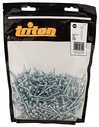 Triton 494580 Tornillos Galvanizados con Cabeza de Arandela y Rosca Gruesa, Plata, Set de 500 Piezas