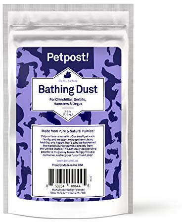 Petpost | Chinchilla Badestaub für Kleintiere - Natürlicher, reinigender Bimssand zur Reinigung von Degus, Hamstern & Rennmäusen (1.13 kg.)