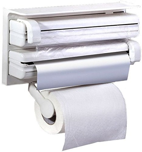 Portarrollos de pared porta rollos papel rollo aluminio dispensador película ahorro de espacio