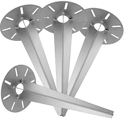 4X Pica de Tierra para lámpara de jardín 30cm de Profundidad diámetro 15cm púa de Tierra para lámpara galvanizada Espiga de Tierra para lámparas de Exterior Punta de Tierra jardín
