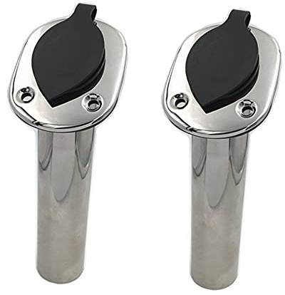 Soporte para caña de barco de 2 piezas, soporte para caña de pescar con montaje de alambre de acero inoxidable de 30 grados, soporte para cañas de pesca