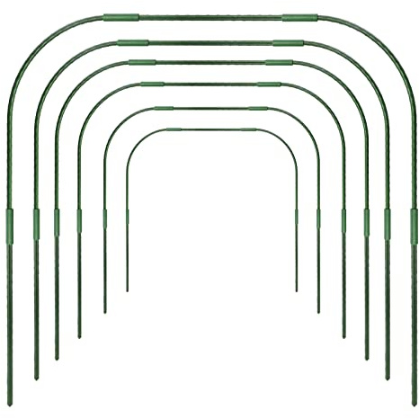 Warooma 6 x Gartenreifen für Reihenabdeckung, 86 x 91,4 cm, Gewächshaus-Rahmen, Tunnel-Reifen, rostfreier Stahl, mit kunststoffbeschichtetem Stützrahmen, Durchmesser 11 mm