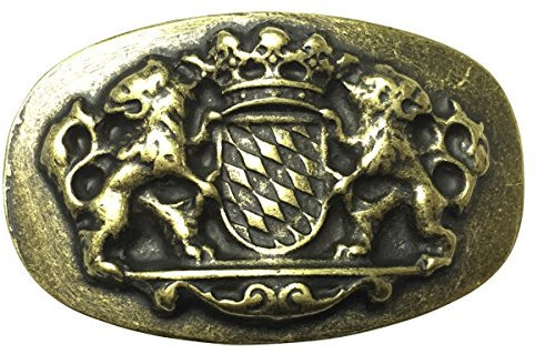 BELTINGER Gürtelschnalle Bayerisches Wappen 4,0 cm | Buckle Wechselschließe Gürtelschließe 40mm Massiv | Für die Tracht | Altmessing