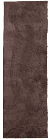 carpetfine Hochflorteppich Silky Läufer Braun Flauschig weicher Langflor Shaggy Teppich 80x300 cm für Wohnzimmer, Schlafzimmer & Kinderzimmer