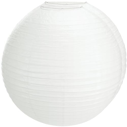 Lanties 2 Pack Paper Lanterns 30 Inch Large White Hanging Lanterns Jumbo Round Ball Luminary for Wedding Party Birthday Home DIY Craft Bridal Shower Anniversary Festival Backyard Events Decorations