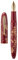 Hongdian N23 Red Rabbit Fountain Pen, Long Blade Medium Nib Gold Trim, New Year Lucky Rabbit Carving Design, Smooth Writing Pen with Converter and Metal Pen Box Set