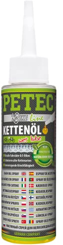 PETEC Kettenöl Fahrrad E Bike Fahrradketten Öl Wet Lube 100 ml Tropfflasche | Kettenpflege + Schmierung für Ebike, Fahrräder, Fahrradkette, Antrieb & Schaltung. Ketten Kriechöl 70560