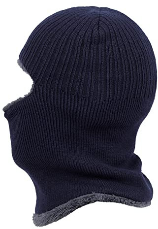 SUNMME Wintermütze, Mützen, Wintermützen für Männer und Frauen, Wollschal, Mützen, Strickmütze (Farbe: Grau, Größe: Einheitsgröße) (Marineblau, Einheitsgröße)