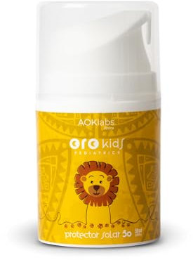 AOKlabs - Oro Kids Crema solare 50 SPF in crema, crema solare con filtri fisici al 100%, idrata e protegge la pelle, è adatta per pelli di neonati dalla nascita fino ai 6 anni I 50 ml.