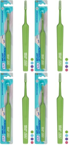 Tepe Implant Orthodontic - Brosse À Dents Souple, Conçue Pour Le Nettoyage Des Appareils Dentaires Et Implants Coloris Aléatoire, 1 Unité (Lot De 4)