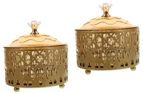 Cabilock 2pcs Eid Tray Serving Platter Middle Eastern Candy Plate Ramadan Decorations Food Trays for Serving Party