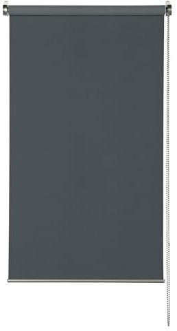 GARDINIA EASYFIX Rollo Premium zur Verdunkelung, Rollo ohne Bohren zum Kleben oder Klemmen, Blickdicht, Sichtschutz, Blendschutz, Inkl. Montage-Teile, Grau, 90 x 150 cm (BxH)