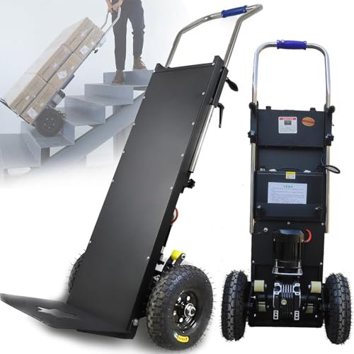Qiang Carrello Saliscale Elettrico 400Kg Carico Camion Elettrico per Sacchi con Maniglia Telescopica,Motore Brushless 1500W,Batteria 48V/36Ah,Carrello per Sacchi Oggetti Pesanti su E Giù Scale