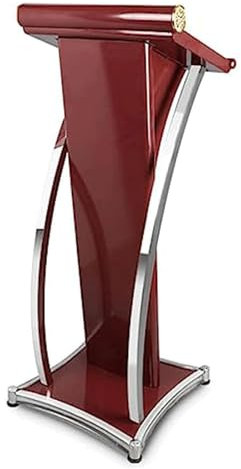 CAFIEDR Robustes Podium, Gebogene, tragbare Rednerpulte, sorgfältig entworfener Podiumständer, Stehpult für Empfangstheken, Rednerpulte (rot)