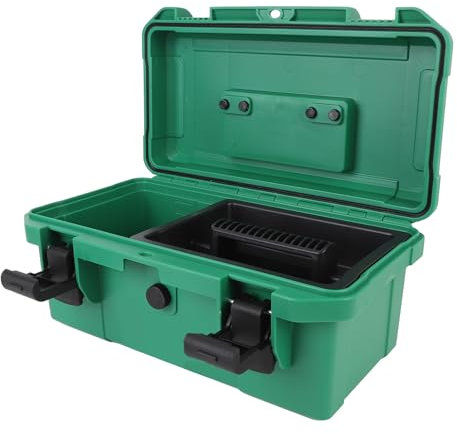 Asixxsix Traktor-Werkzeugkasten, 14 x 7 x 6 Zoll wasserdichte tragbare Werkzeugkiste, geräumiger Platz, Herausnehmbare Innenablage Universal-Werkzeugkasten für ATVs, UTVs und Nutzfahrzeuge