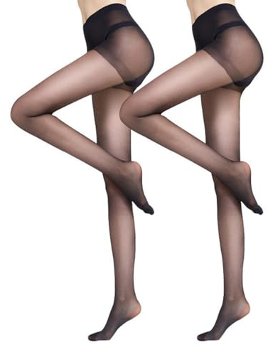 Collant Donna, 2 Paia Collant Donna, Leggings a Vita Alta, Collant Elastico Calze Autoreggenti Vita Alta Elegante