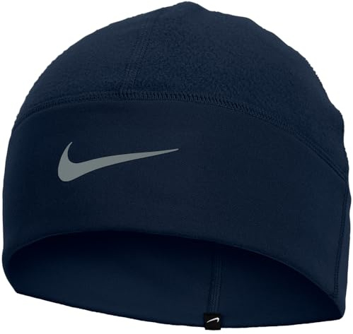 Nike Therma-FIT - Gorro de Forro Polar, Tejido Suave, Ligero, cómodo, diseño Listo para la Calle, Obsidiana/Gris Ahumado, Talla única