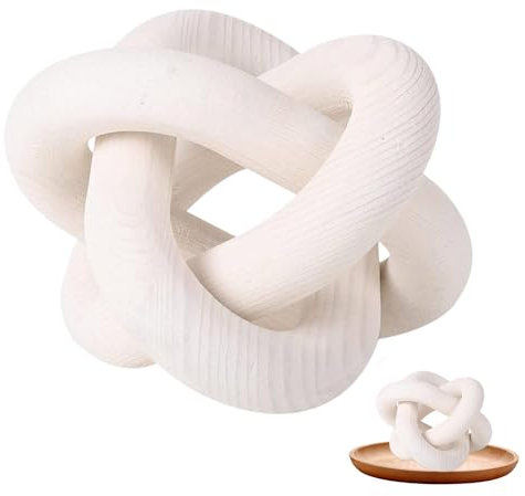 Decorazione Del Nodo In Legno - Catena In Legno Intagliato A Mano Per Arredamento Del Tavolino | Boho Accento Decorativo Per Soggiorno, Ufficio, Scaffale, Vassoi, Decorazione Di Ornamenti In Stile Fat