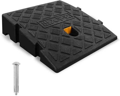 Kerb Ramp 1 Pack 7cm High, Wheelchair Ramp, Curb Ramp, Threshold Ramp for Driveway Access, Mobility Scooters, Motorbikes and Trolleys, Reflective Strip, Lightweight, Non Slip