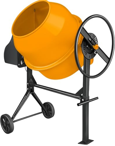 FORTUNATO Betoniera Elettrica Compatta Potente Trasporto Facile Miscele Cemento Massetto Intonaco180 Litri 800 W 28 RPM