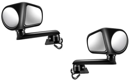 WEKADRIN Espejo Retrovisor Auxiliar para Coche Espejo Convexo Adhesivo Punto Ciego Negro para Asientos Traseros y Maniobras