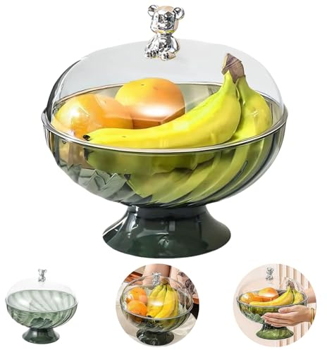 AXVRAV Obstkorb mit Fliegenschutz Insektenschutz, Abnehmbar Obstschale mit Deckel, Obsthalter Auf Der Arbeitsplatte, Obst Abdeckung Gegen Fruchtfliegen, Obstteller für Snacks, Obst Aufbewahrung
