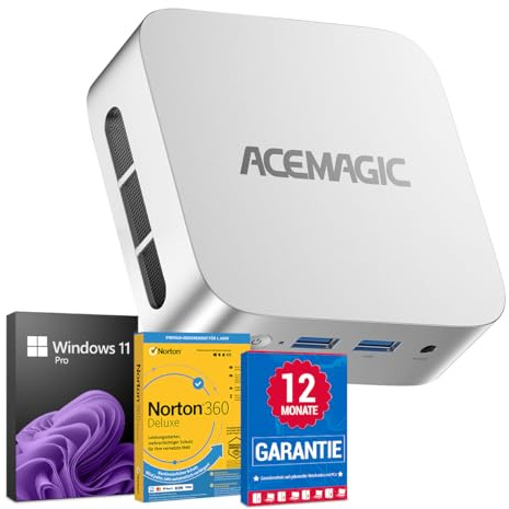 Mini PC Computer, Intel Twin Lake N150 (4C/4T, bis zu 3.6GHz), 16GB DDR4 256GB M.2 SSD Micro PC mit Windows 11 Pro | UHD Dual Display | Gigabit Ethernet | WiFi 6 | BT 4.2 (Generalüberholt)