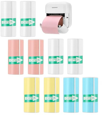 10 Rotoli Carta per Stampante Termica, Carta per Mini Stampante Adesivi, Stampa Istantanea Carta Termica, Etichette Adesive Stampabili Autoadesive per tutte le mini fotocamere