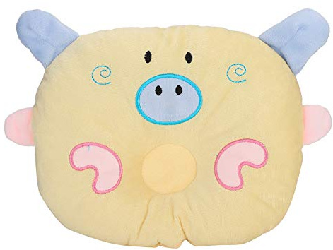 Fictory Coussin en forme de cochon pour chien et chat avec soutien cervical pour chiots et chatons Jaune 30,5 cm