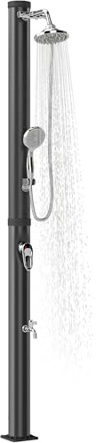 Outsunny Ducha Solar de Jardín Exterior 20L Máx. 60 °C 42x11x215 cm Negro