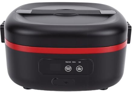 Asixxsix Lunch Box Elettrico Senza Fili da 75 W, Scaldavivande Portatile Riscaldato in Acciaio Inossidabile da 1 Litro, Scaldavivande per Camion di Auto Scolastiche per Ufficio a Casa