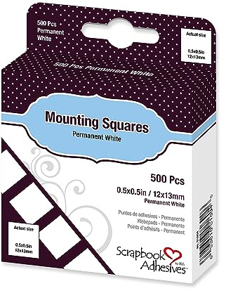 3L Permanent Mounting Squares, 1/2-Inch x 1/2-Inch, 500pk, White