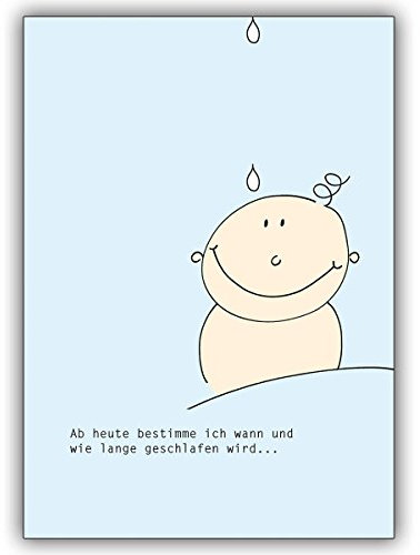 Kartenkaufrausch 10 Stück Set: Lustige Geburts/Tauf Gratulationskarte für einen kleinen Jungen. • niedliche Willkommens Grußkarte, Gratulations-karte zur Geburt für Mutter und Kind