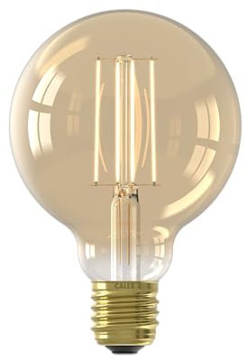 CALEX Filament LED Light Bulb E27, G95 Vintage Light Source Globe Gold, Dimmable Warm White Light