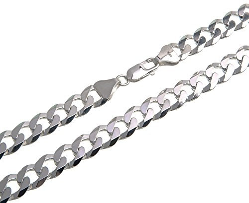 Silberketten Store Panzerkette Silber 925 Herren 10mm I Silberkette Herren hochglanz 2,4mm Stärke I Halskette Herren mit Karabiner Verschluss