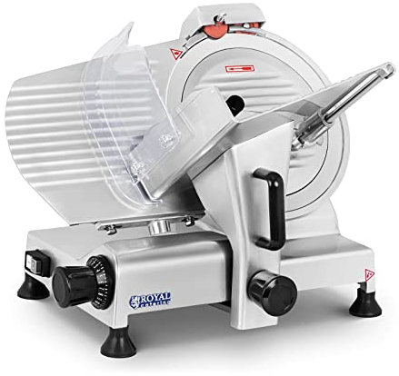 Royal Catering Cortafiambres Cortador De Fiambres Para Carnicería RCAM-300PRO (Cuchilla: Ø 300 mm, Corte hasta 15 mm, 280 W, Con afilador)