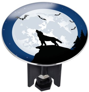 WENKO 21417100 Waschbeckenstöpsel Pluggy XL Werewolf - Abfluss - Stopfen, fluoreszierend, Messing, Kunststoff, Durchmesser 6,2 x 6,5-9,5 cm