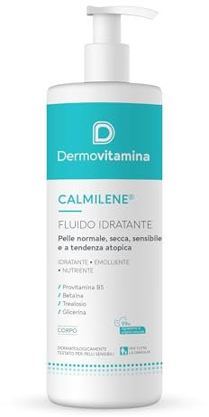 Dermovitamina Calmilene Fluido Idratante 500 ml - Crema Viso e Corpo - Idratazione Quotidiana - Pelli Secche, Molto Secche e Sensibili - 99% Ingredienti di Origine Naturale - Per Adulti e Bambini