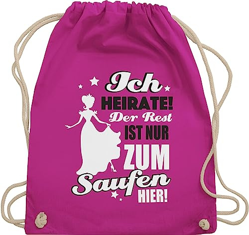 Shirtracer Turnbeutel Rucksack - JGA Junggesellenabschied Frauen - Ich heirate! Der Rest ist nur zum saufen hier - Braut - Unisize - Fuchsia - the bride tasche brauttaschen bachelorette party sauf