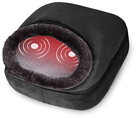 Snailax vibration Fußmassagegerät elektrisch mit Wärmefunktion, 5 Massagemodi, Wärmetherapie mit 2 Heizstufen, 2 in 1 Fußwärmer für Fußpflege und Rückenschmerzen, für Zuhause Büro, Geschenke