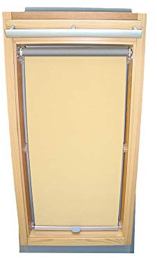 Rollo für VELUX Dachfenster THERMO Alu-Rückseite Dachfensterrollo für TYP GGL/GPL/GGU/GPU - FK06 - Farbe Creme - mit Haltekrallen