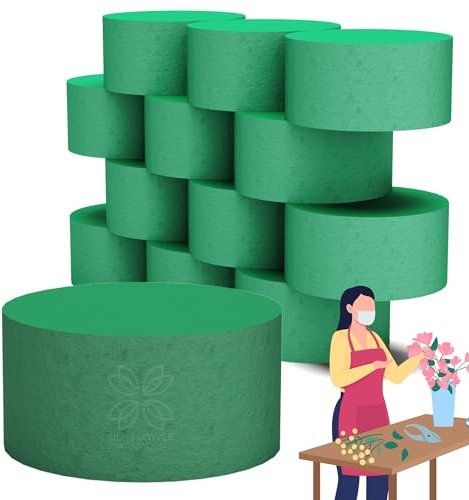 12 Pcs Cylinder Floral Foam - Round Flower Foam for Fresh Flowers - Wet Florist Foam Crafts Floristry Displays and Designs for Home, Office & Weddings