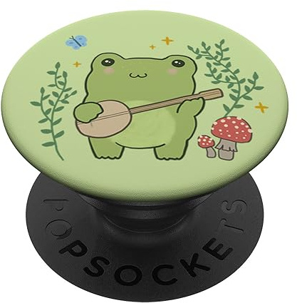 PopSockets Kawaii Netter Frosch Banjo Schmetterling - Cottagecore PopSockets mit austauschbarem PopGrip