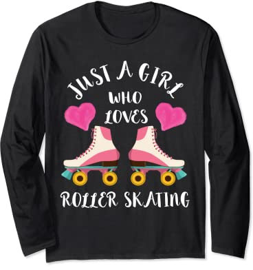 Rollschuh Mädels Rollschuh Laufen 70er Roller Skating Langarmshirt