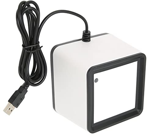 Scanner di Codici a Barre Desktop 1D 2D QR, Scanner di Codici a Barre Desktop Omnidirezionale, Lettore di Codici a Barre Automatico a Mani Libere, per Supermercati, Biblioteche, Negozi Al Dettaglio