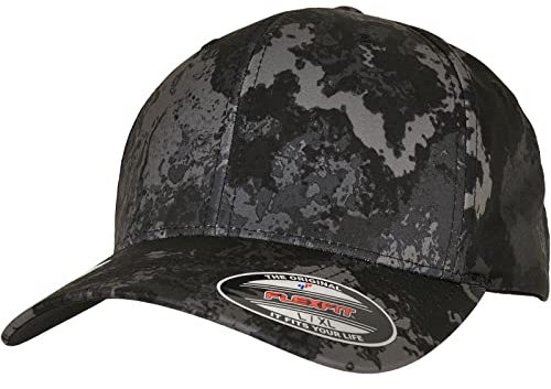 Flexfit Unisex Kappe Veil Camo™ Cap, Farbe Poseidon Black, Größe S/M